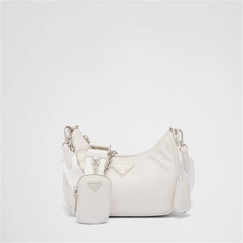 prada re edition white leather|prada adjustable shoulder handbags.